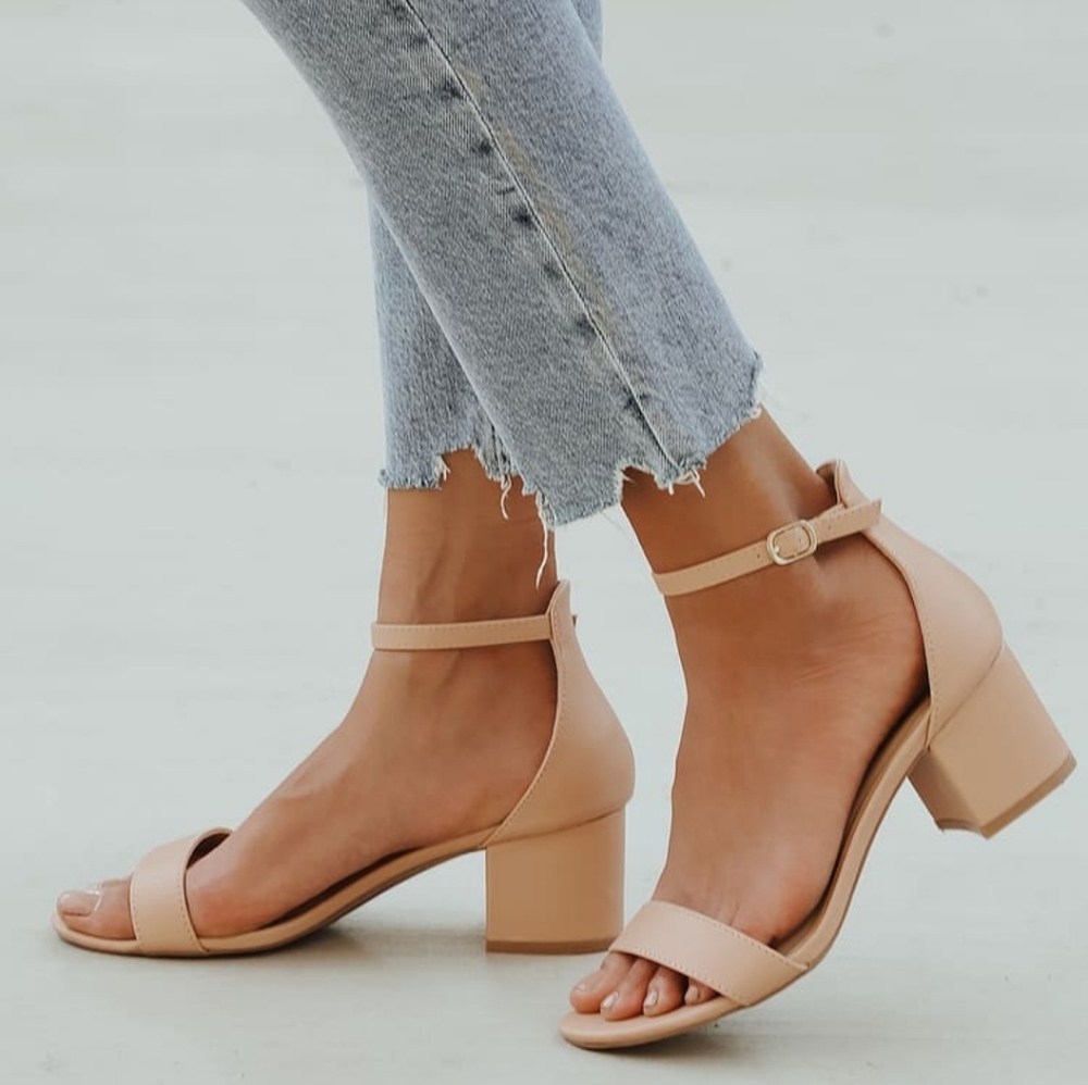 Lulu's Harper Almond Ankle Strap Heels *Brand New* size 9